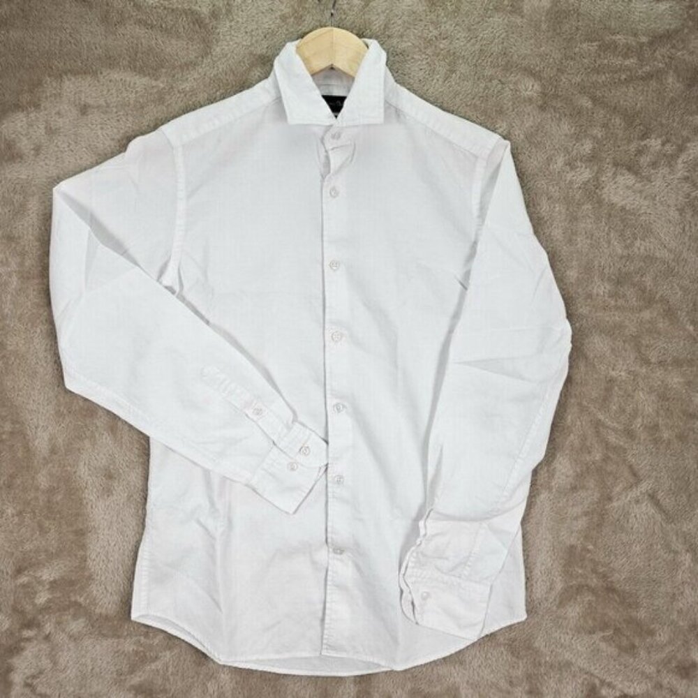 Massimo Dutti Finest Fabric Shirt Men's Size S White Long Sleeve Button-Down - Picture 6 of 10